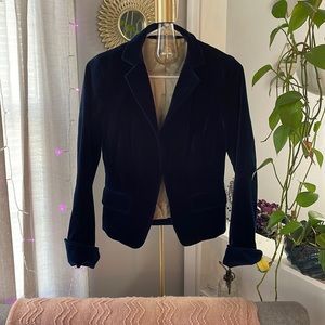 J Crew Dark Blue Velvet Blazer 0